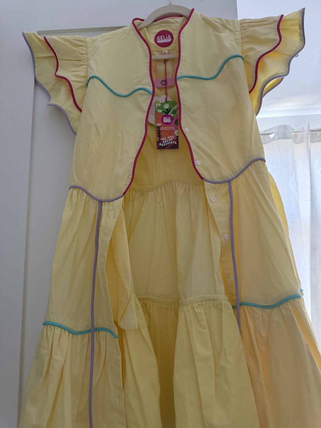 Celia Yellow Dress - Size L - photo 3