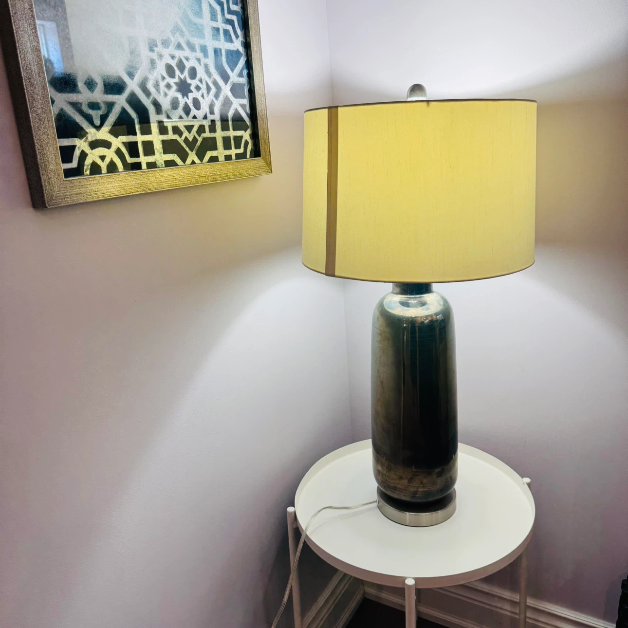 Table Lamp with off white Shade