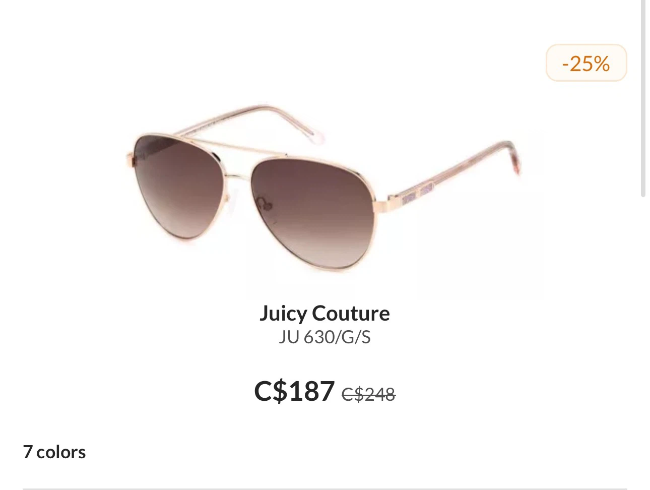 Juicy Couture Aviator Sunglasses JU 630/G/S - photo 4