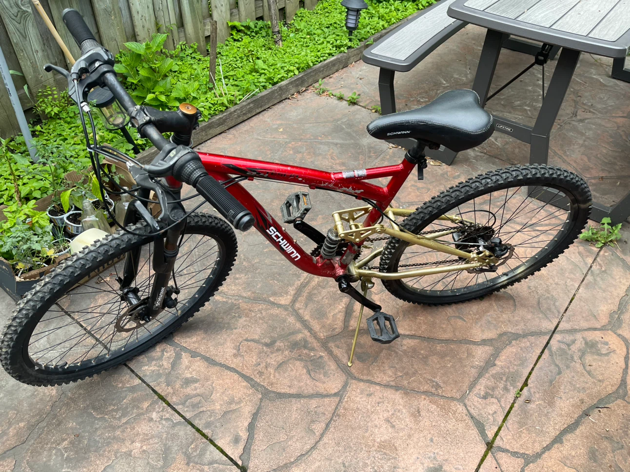 Red Schwinn Mountain Bike