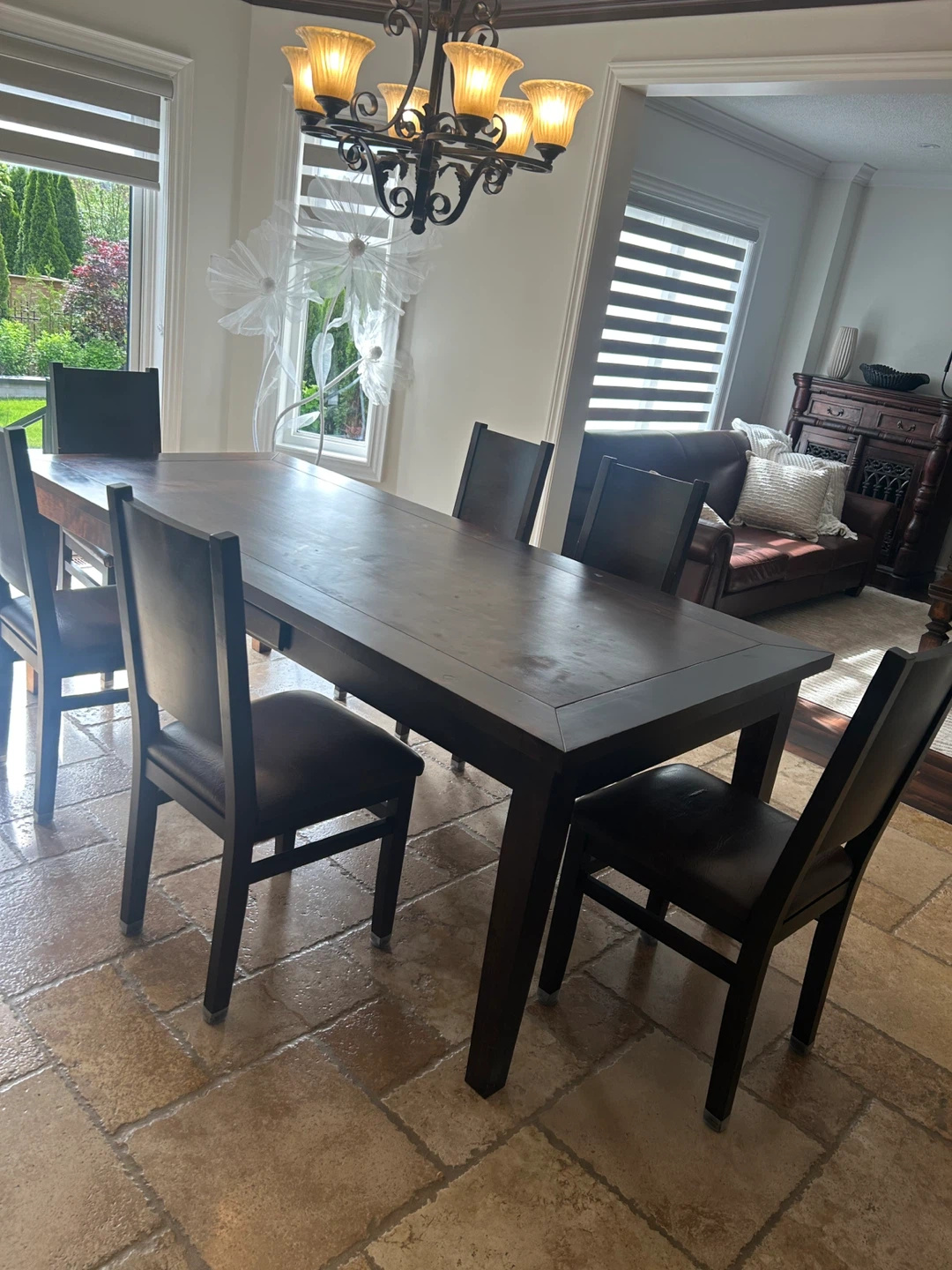 Dark Wood kitchen Table with 6 Chairs - photo 3