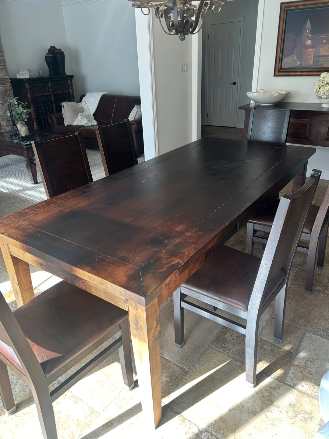 Dark Wood kitchen Table with 6 Chairs - photo 4