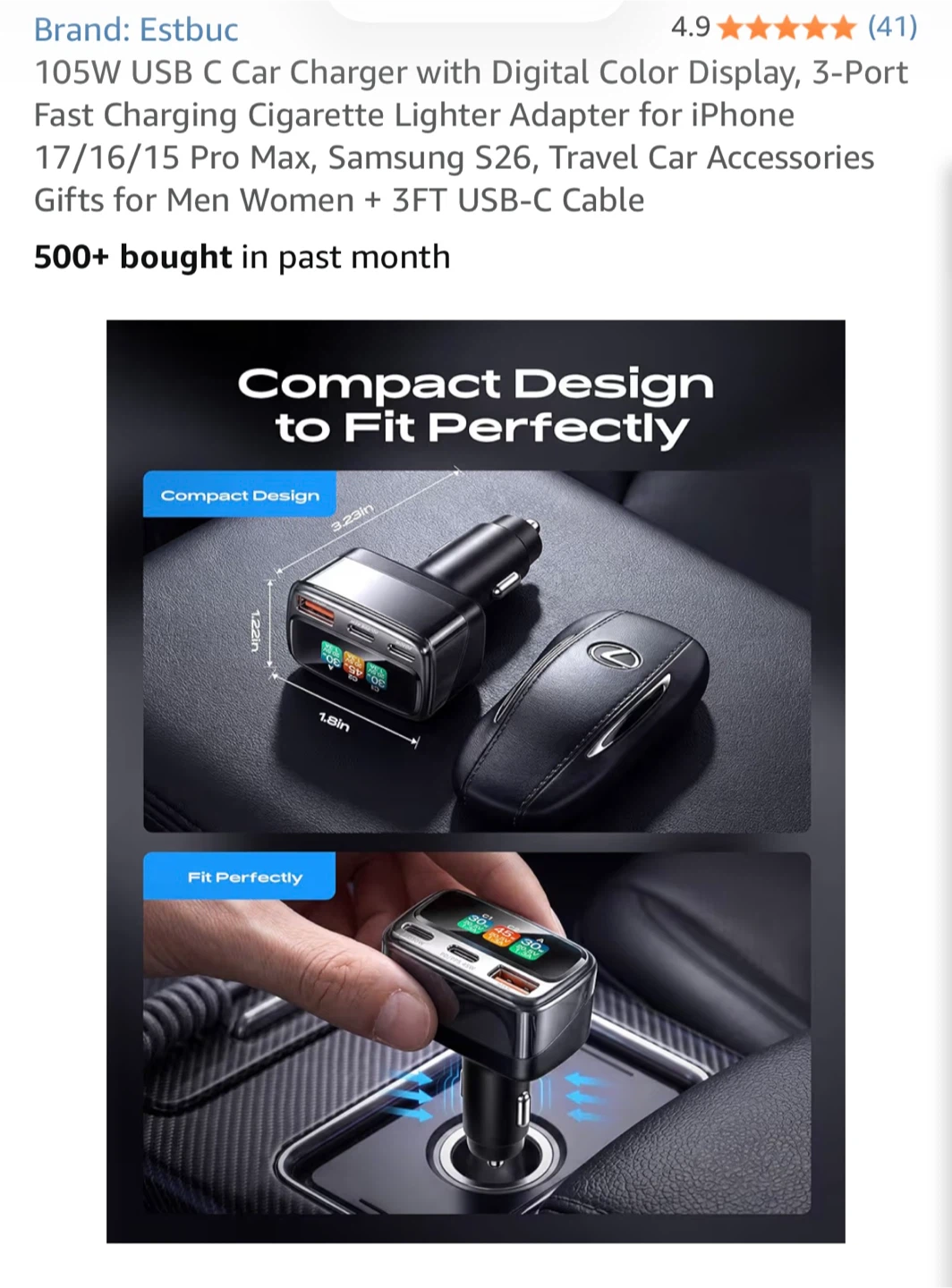 Estbuc 105W USB C Car Charger - photo 4