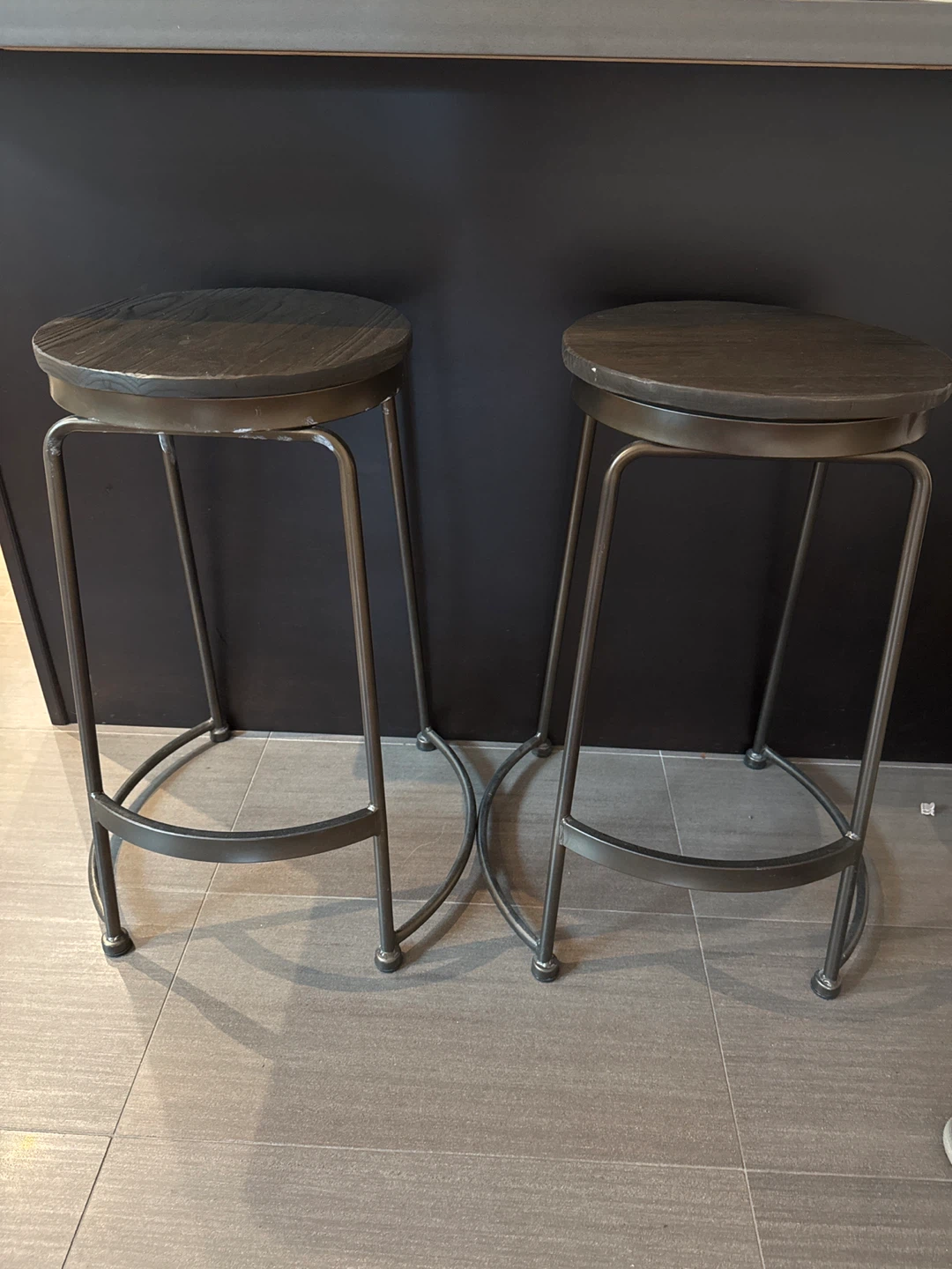 Set of 2 Industrial Style Bar Stools