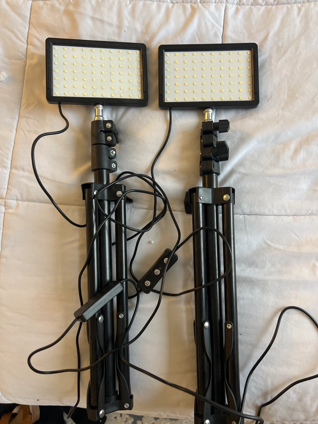 Pair of LED Light Panels with Tripod Stands