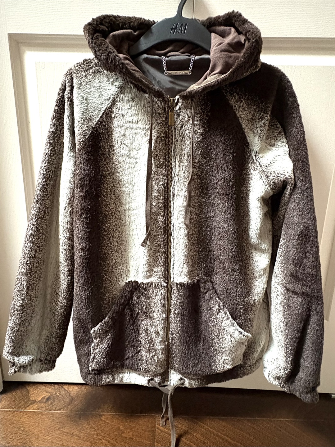 Reversible Embroidered Fleece Hoodie with Floral Design