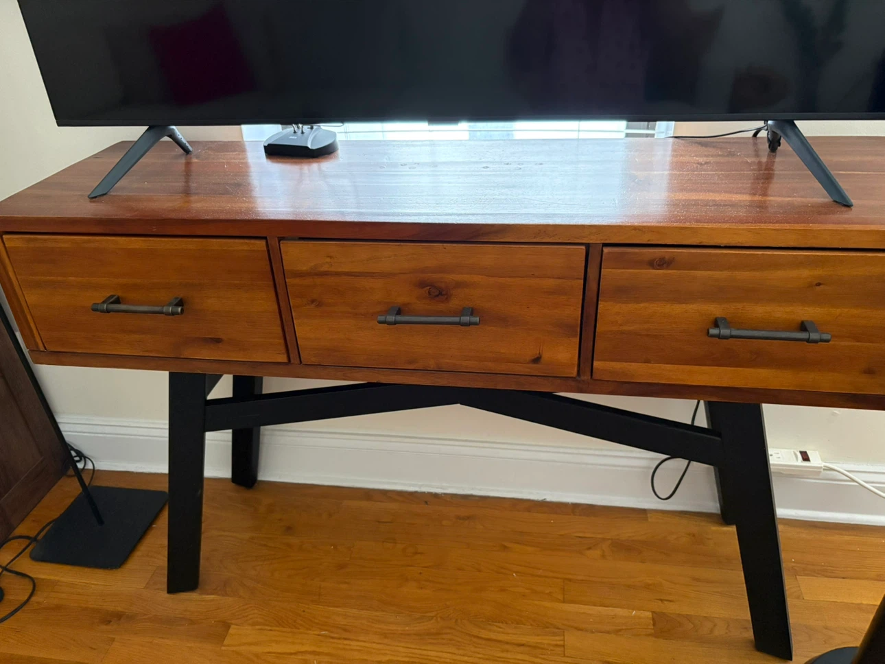 Wooden Console Table with 3 Drawers