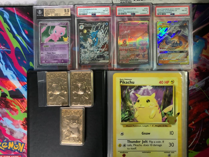 Pokemon Slabs, 24k gold cards & 25th celebrations jumbo set+