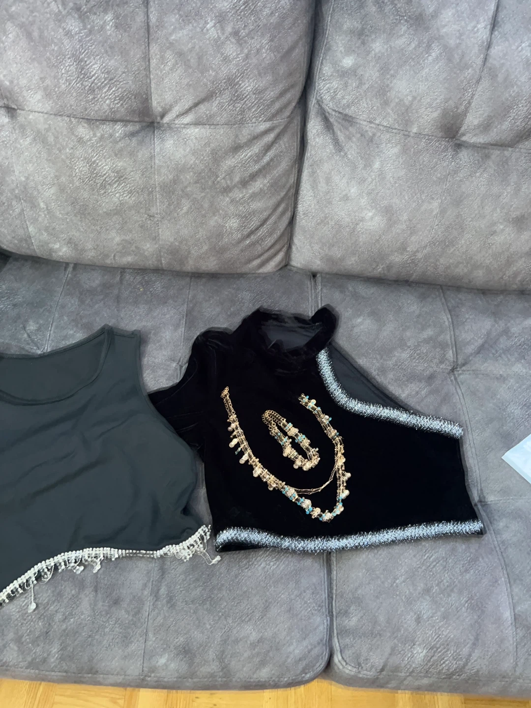 Black Crop Tops with Embellishments - photo 5