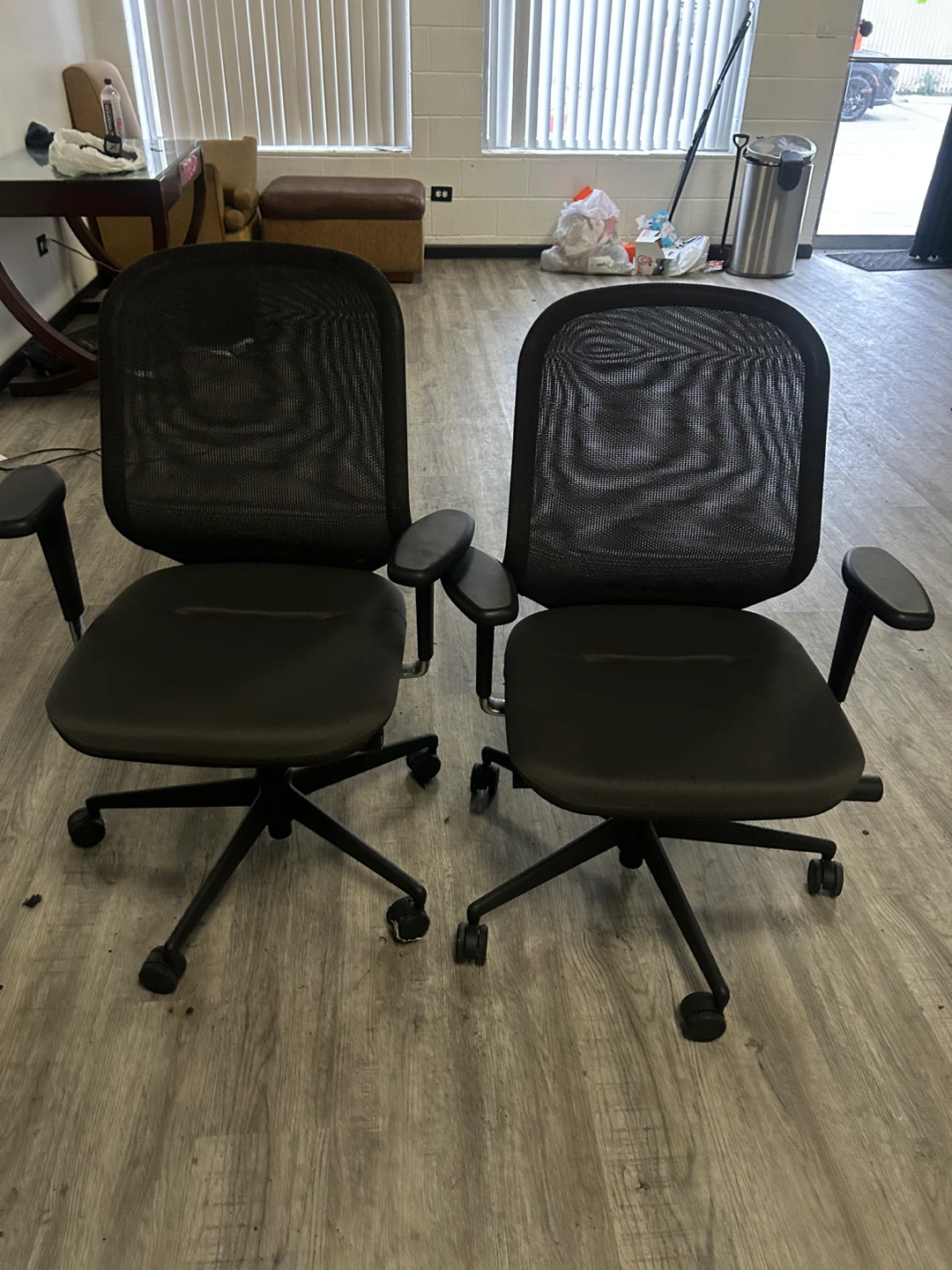 Set of 2 Black Office Chairs $20 for both