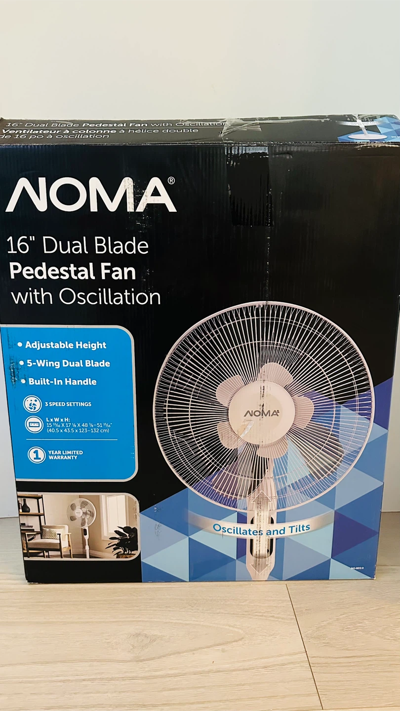 NOMA 16" Dual Blade Pedestal Fan with Oscillation