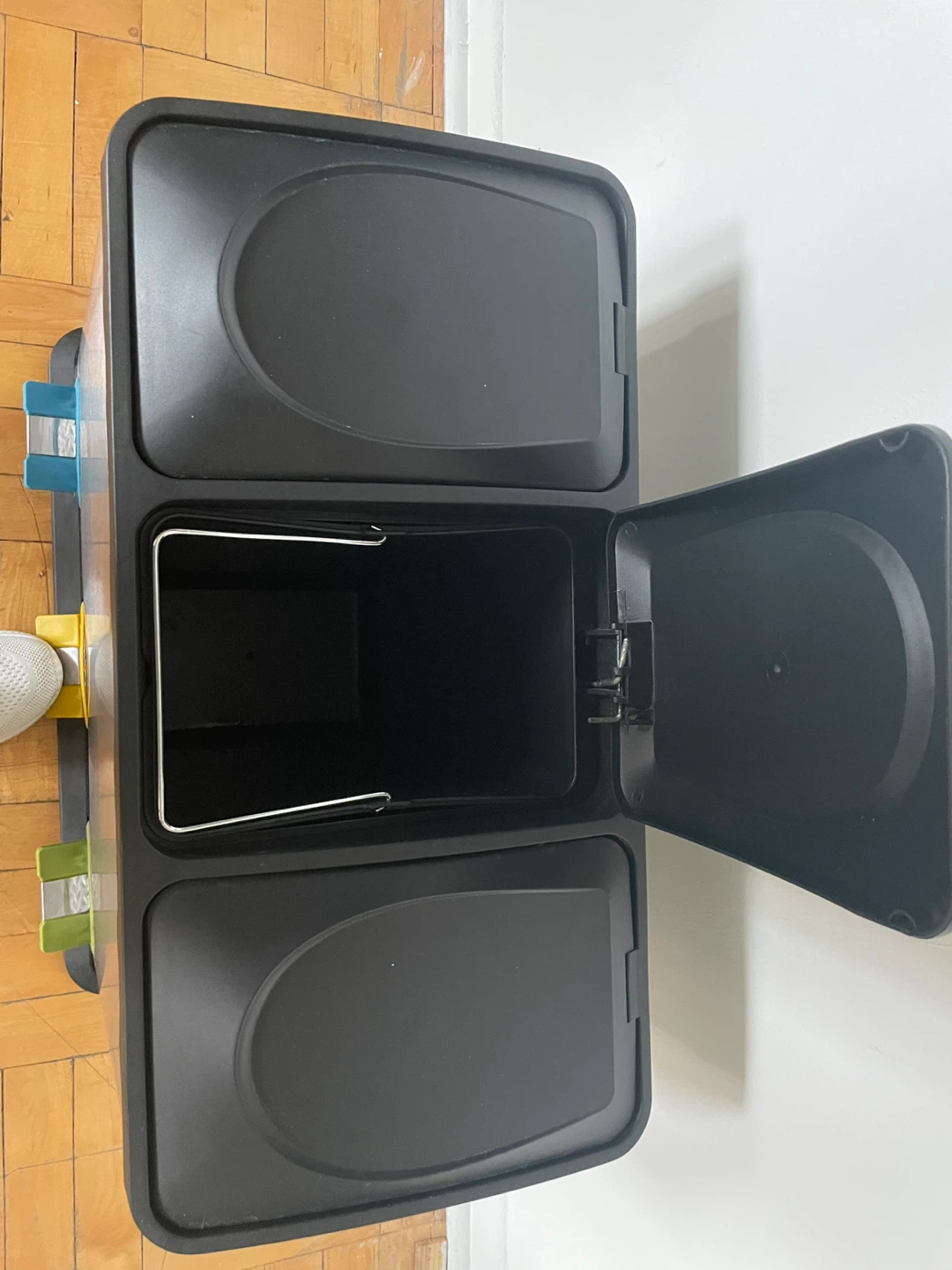 3-Bucket Stainless Steel Trash Bin - photo 2