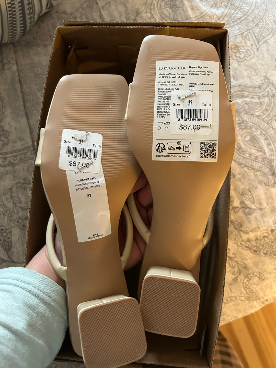 PIECES Women's Block Heel Sandals - Beige - photo 2