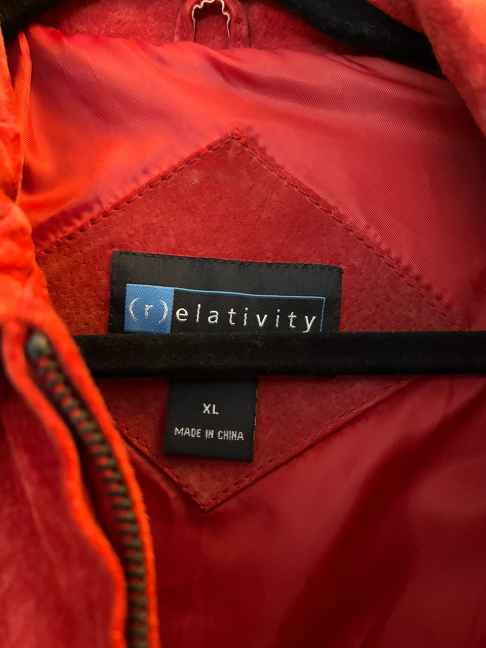 Relativity Red Suede Jacket XL - photo 3
