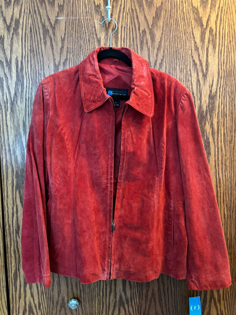 Relativity Red Suede Jacket XL - photo 4