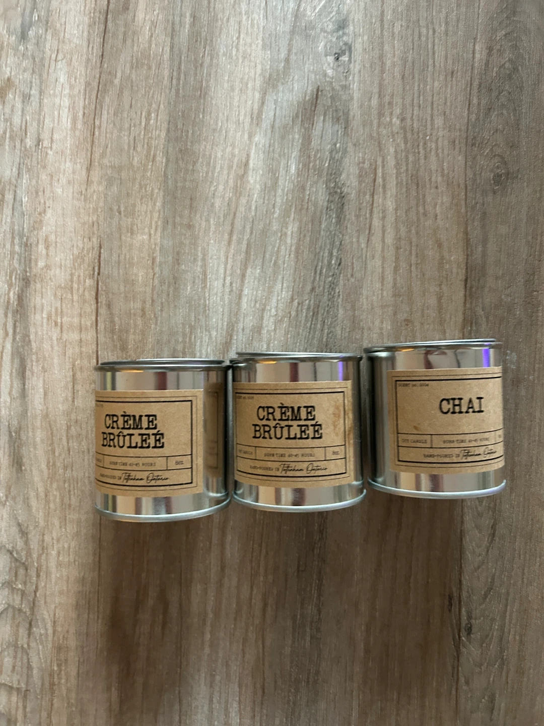 Set of 3 Scented Candles - Crème Brûlée & Chai