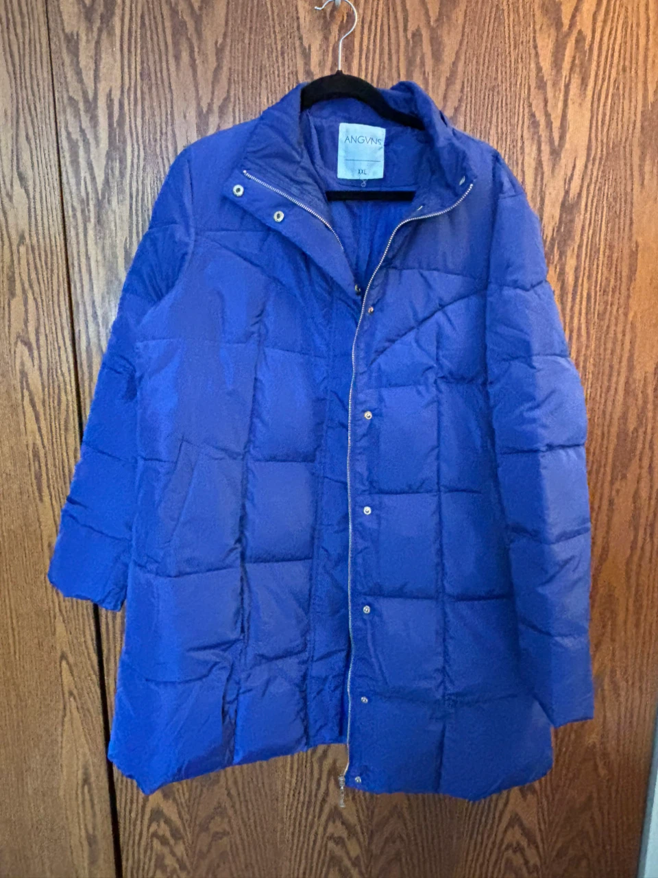 ANGVNS Blue Puffer Coat with Fur Hood XXL - photo 2
