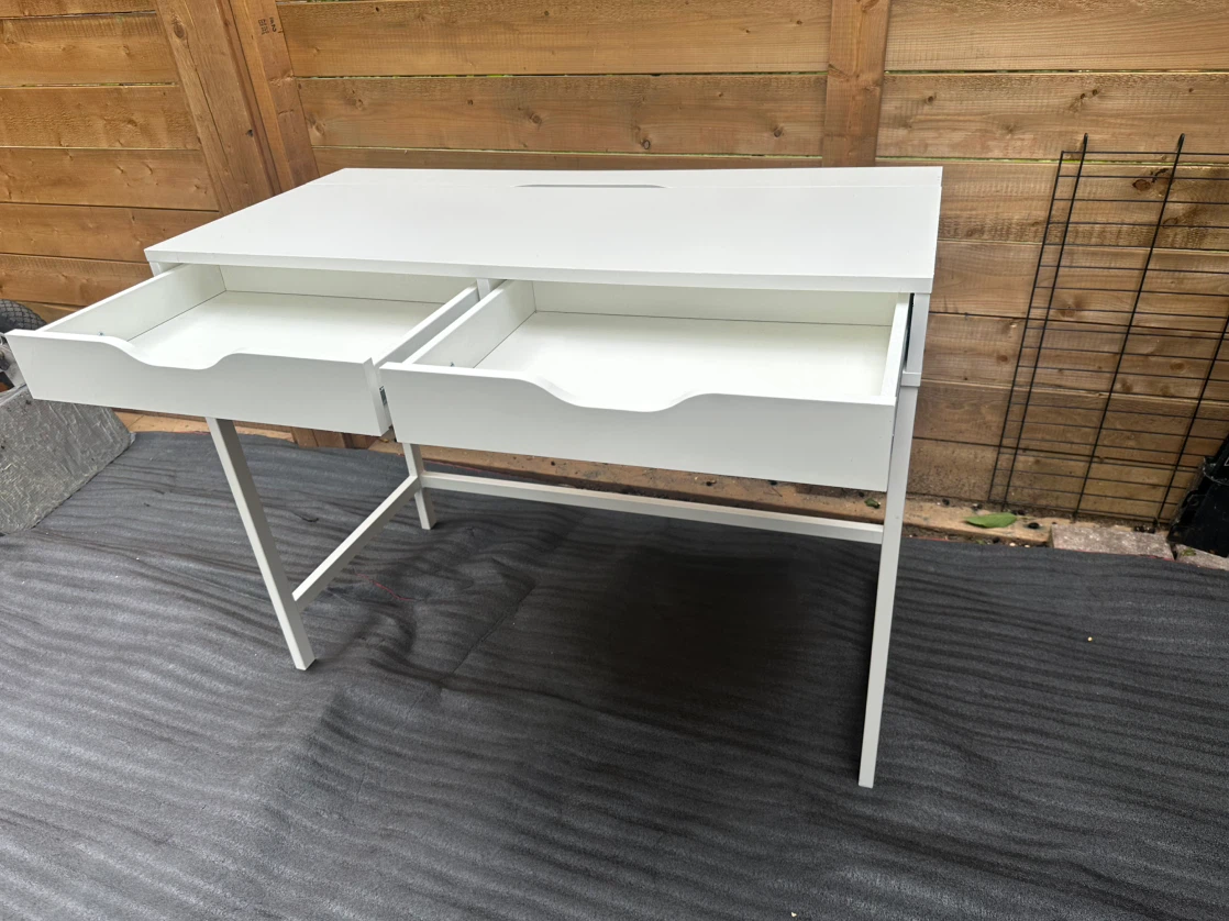 IKEA White Desk with Two Drawers - photo 2