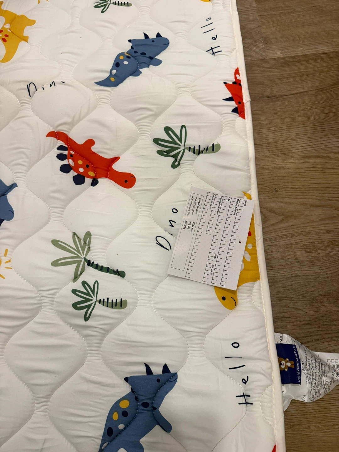 Dinosaur & Palm Tree Print Quilted Play Mat - photo 2