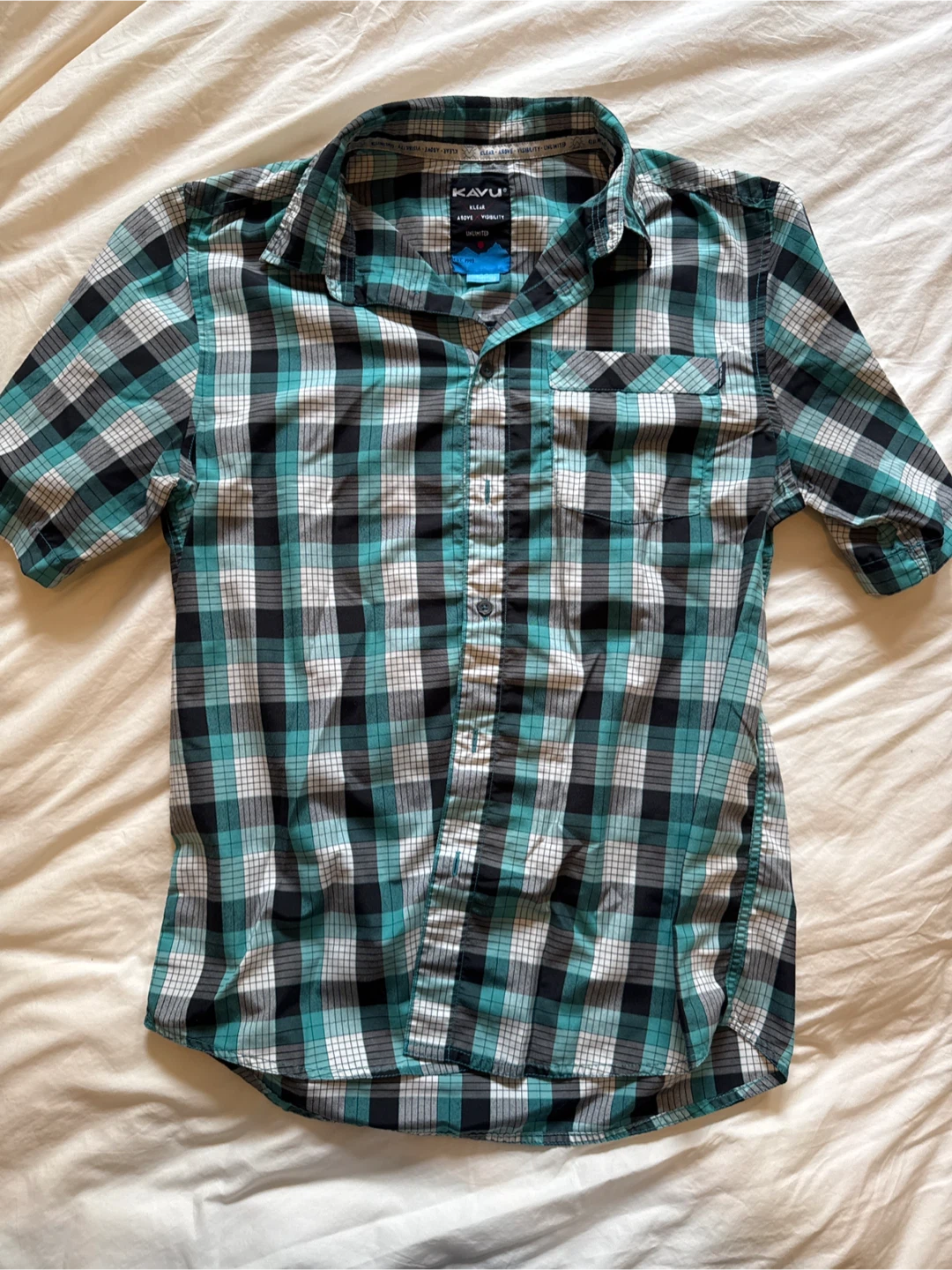 KAVU Plaid Short Sleeve Button-Up Shirt