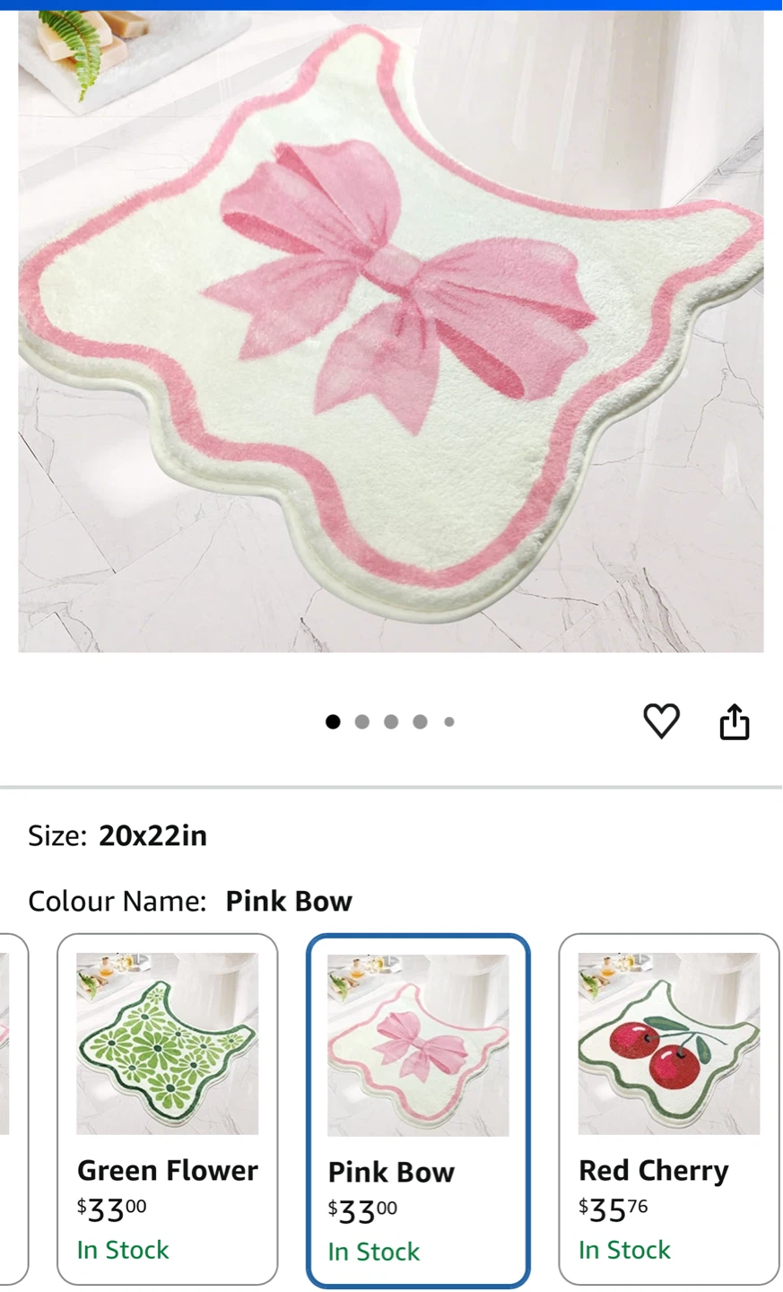 Pink Bow Bath Mat Set - photo 2