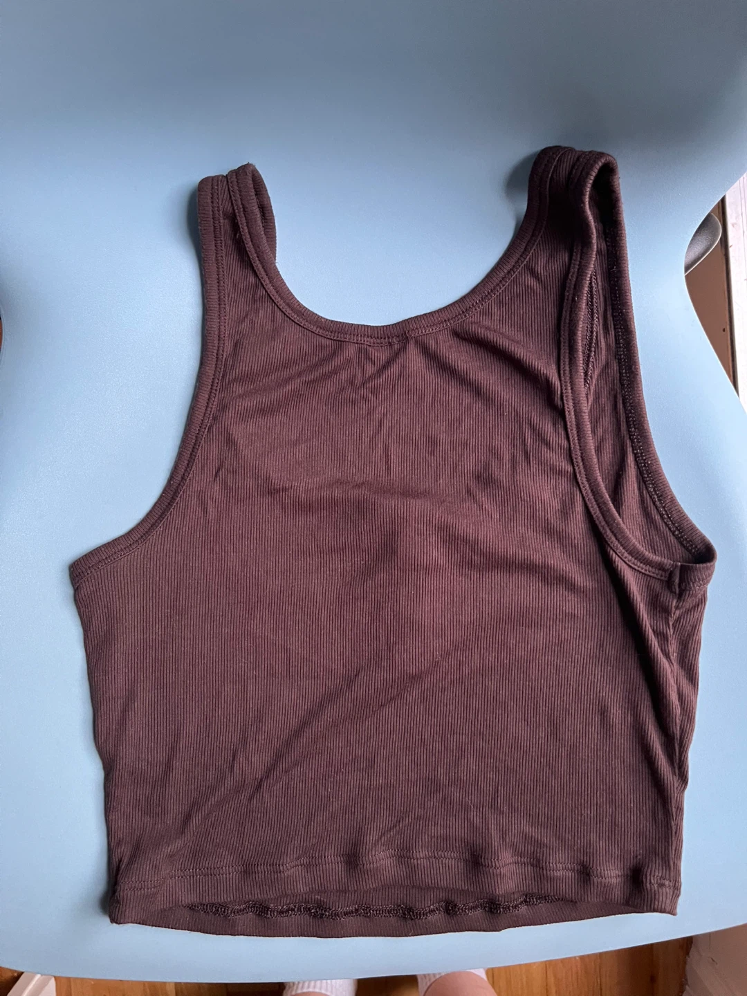 Sunday Best Brown Ribbed Henley Tank Top - XS - photo 2
