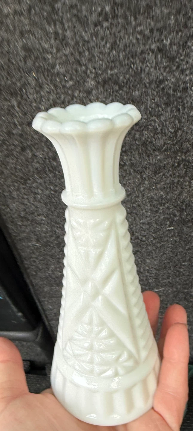 White Milk Glass Bud Vase