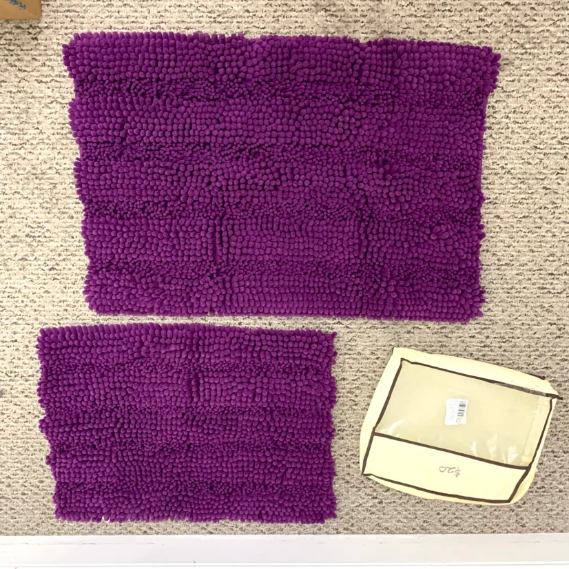 Bath Mat Set Chenille Bathroom Rugs Purple Shag Set Home Decor