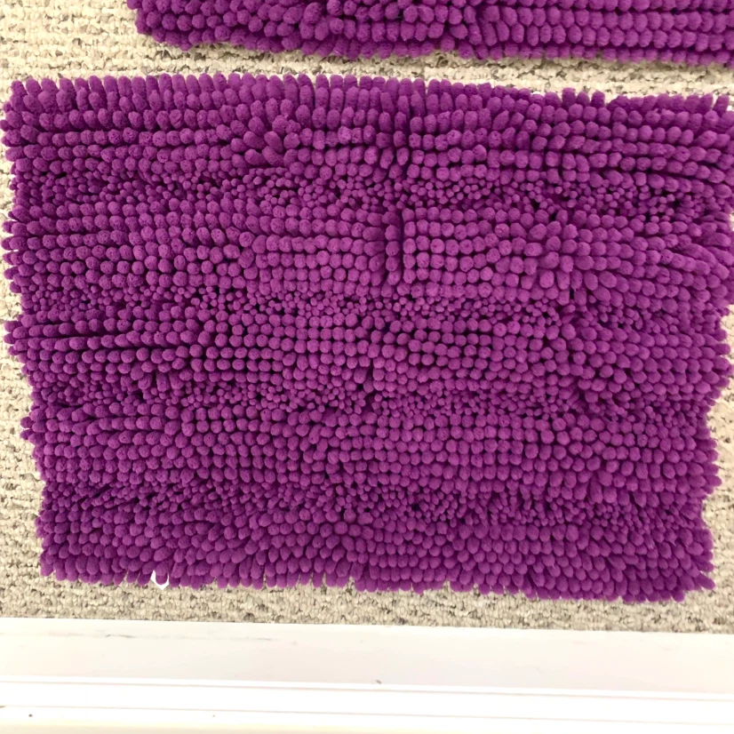 Bath Mat Set Chenille Bathroom Rugs Purple Shag Set Home Decor - photo 3