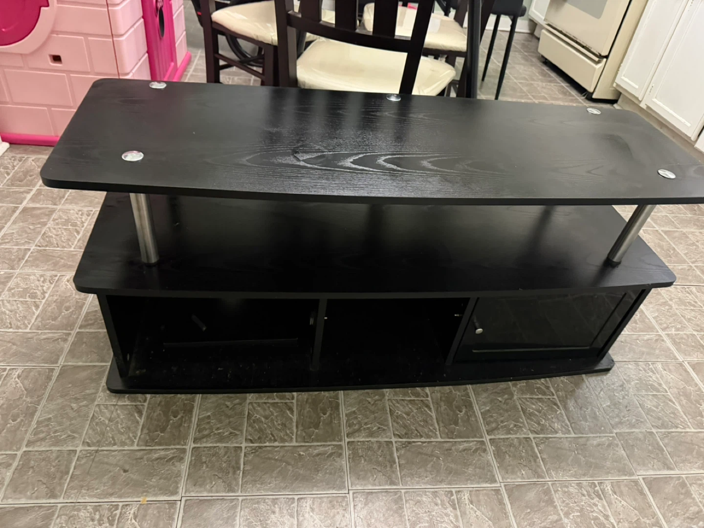 Black Entertainment TV Stand with Storage