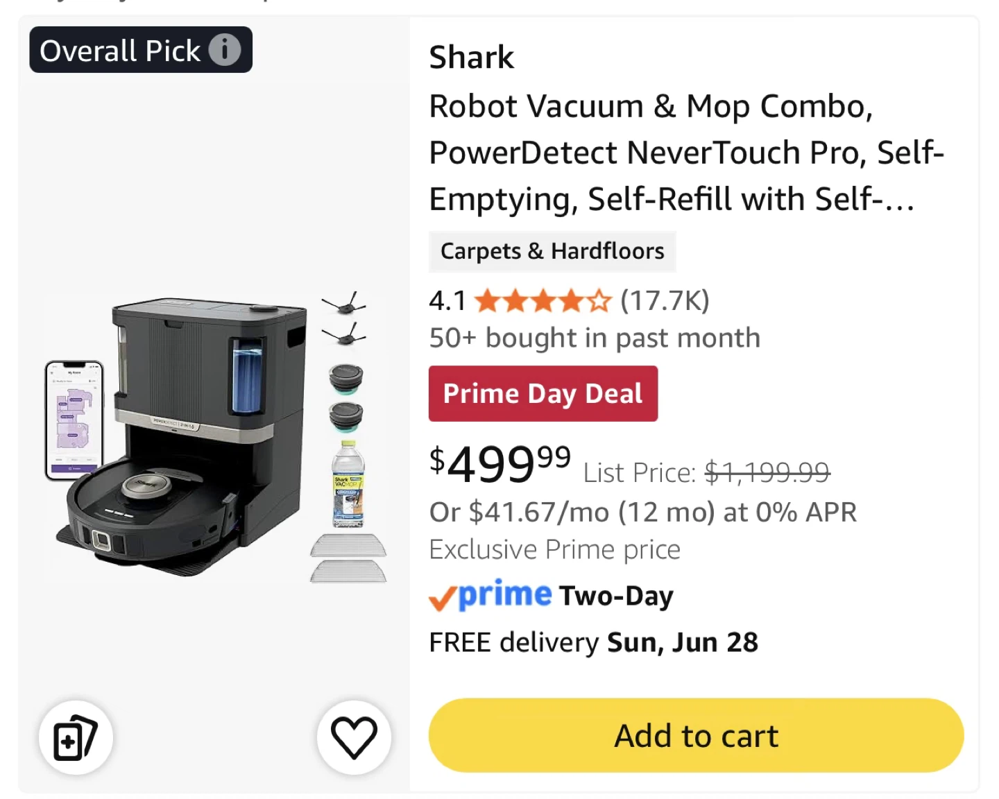 Like New Shark AI Robot Vacuum Mopping Robot