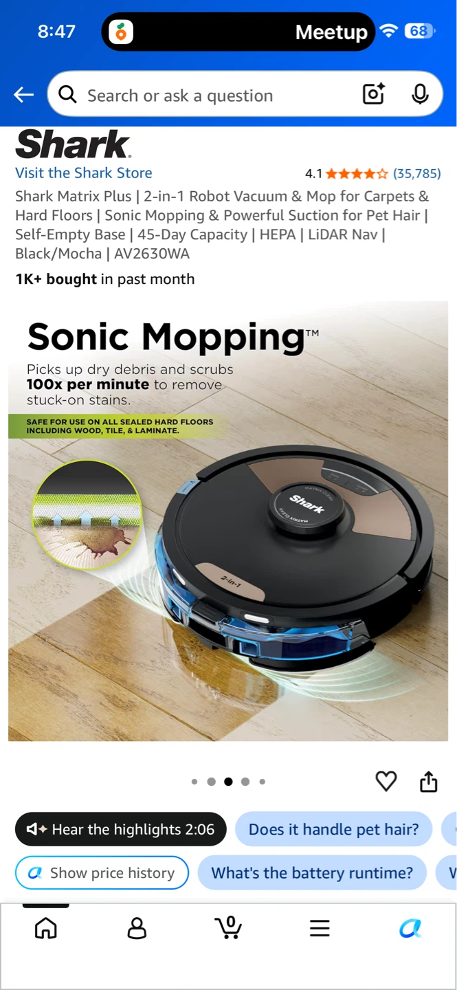 Like New Shark AI Robot Vacuum Mopping Robot - photo 2