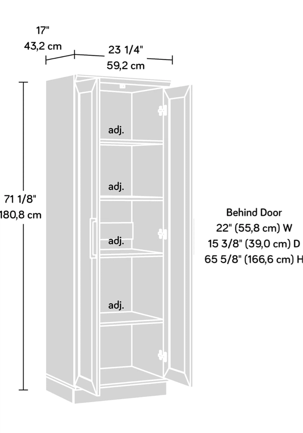 Tall Storage Cabinet with Doors - photo 3