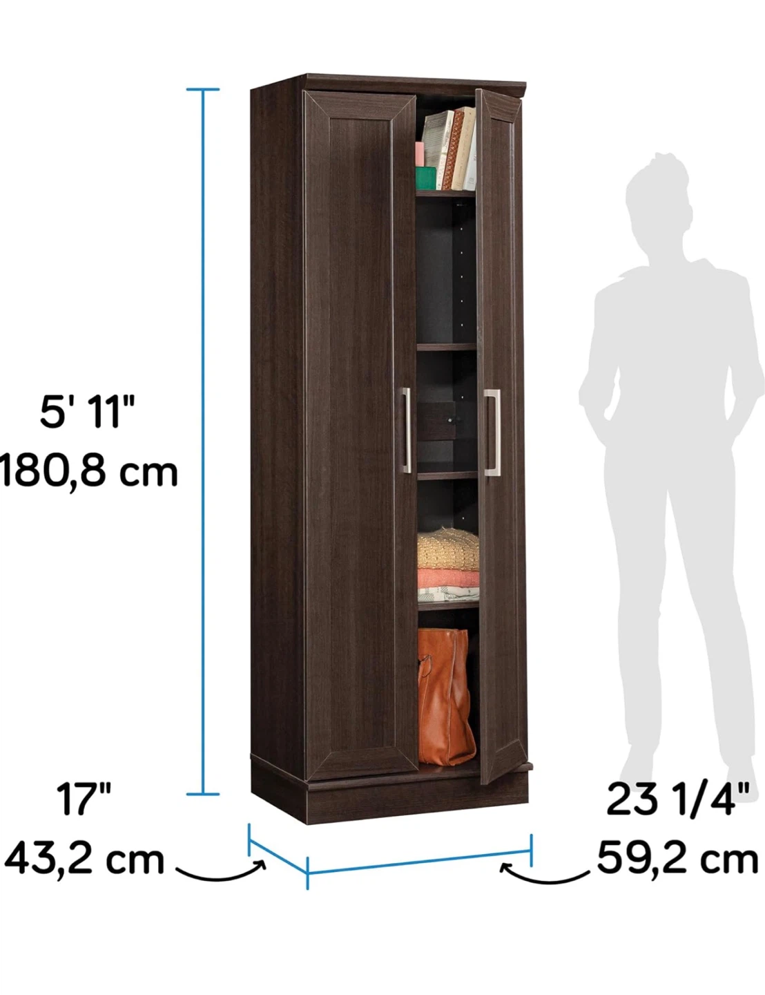 Tall Storage Cabinet with Doors - photo 2