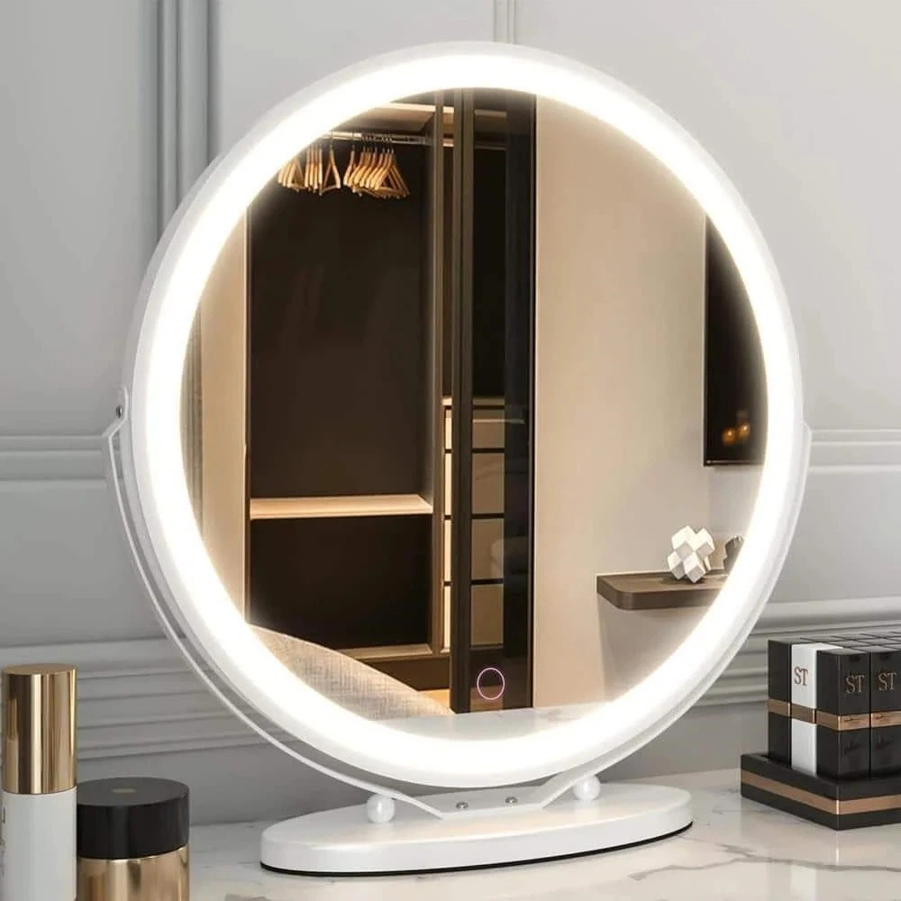 Makeup Mirror with LED Light and Touch Screen