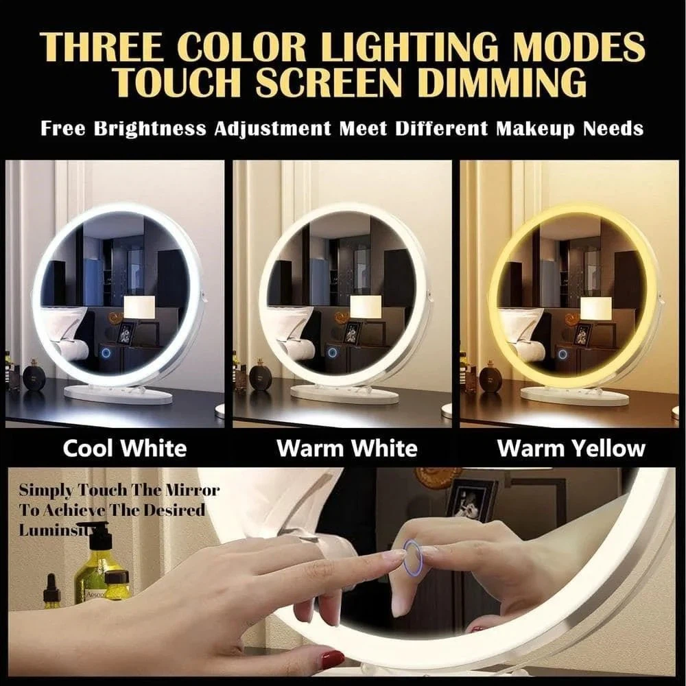 Makeup Mirror with LED Light and Touch Screen - photo 3