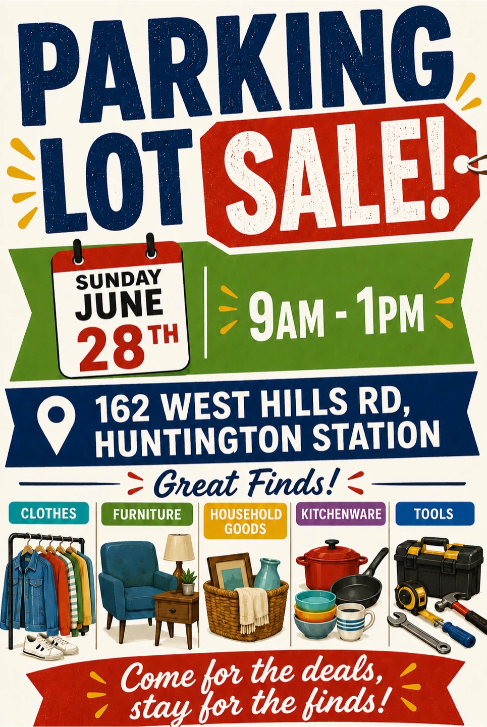 Parking Lot Sale - Sunday June 28th