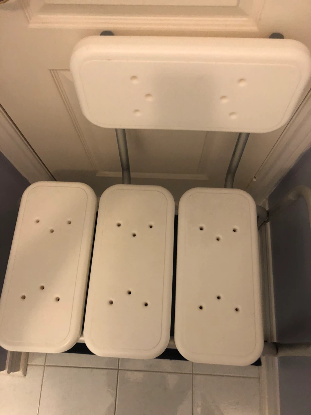 White Shower Chair with Back - photo 3