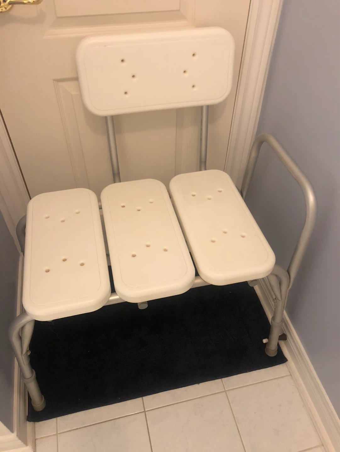 White Shower Chair with Back - photo 4