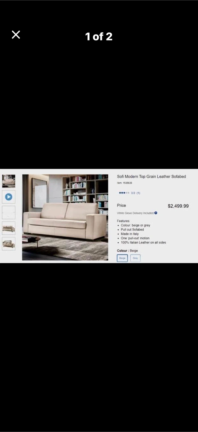 ⚽ Leather Sofa Bed - photo 4
