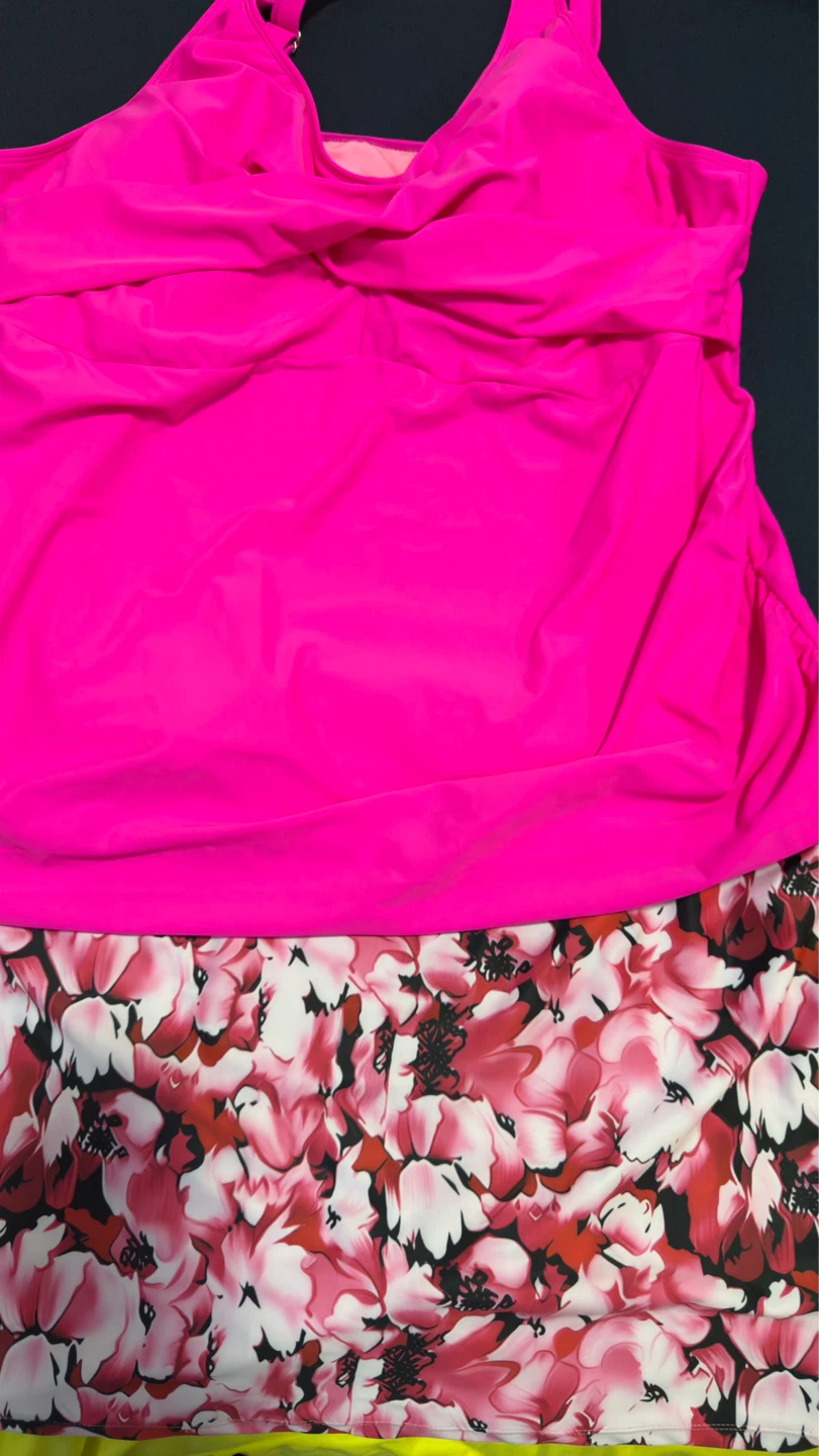 Women's Pink Floral Tankini Swimsuit