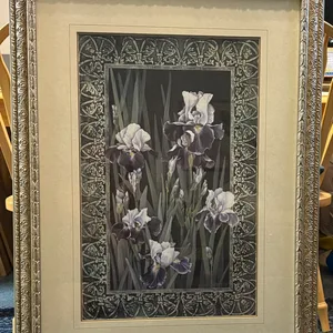 Large Orchid print under glass