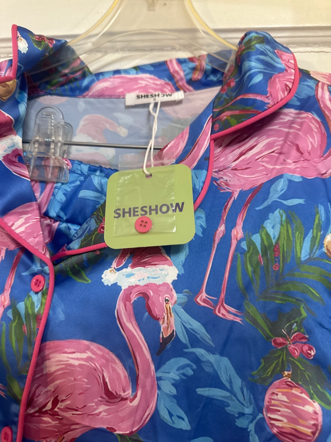 SHESHOW Flamingo Christmas Pajama Set - Size S - photo 2