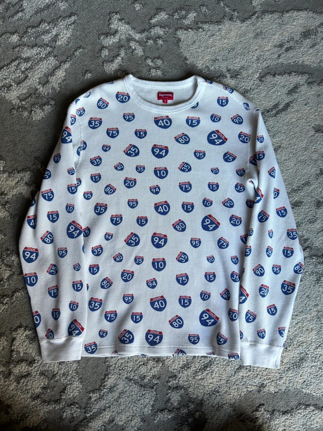 Supreme All Over Print Thermal Long Sleeve Shirt Size M