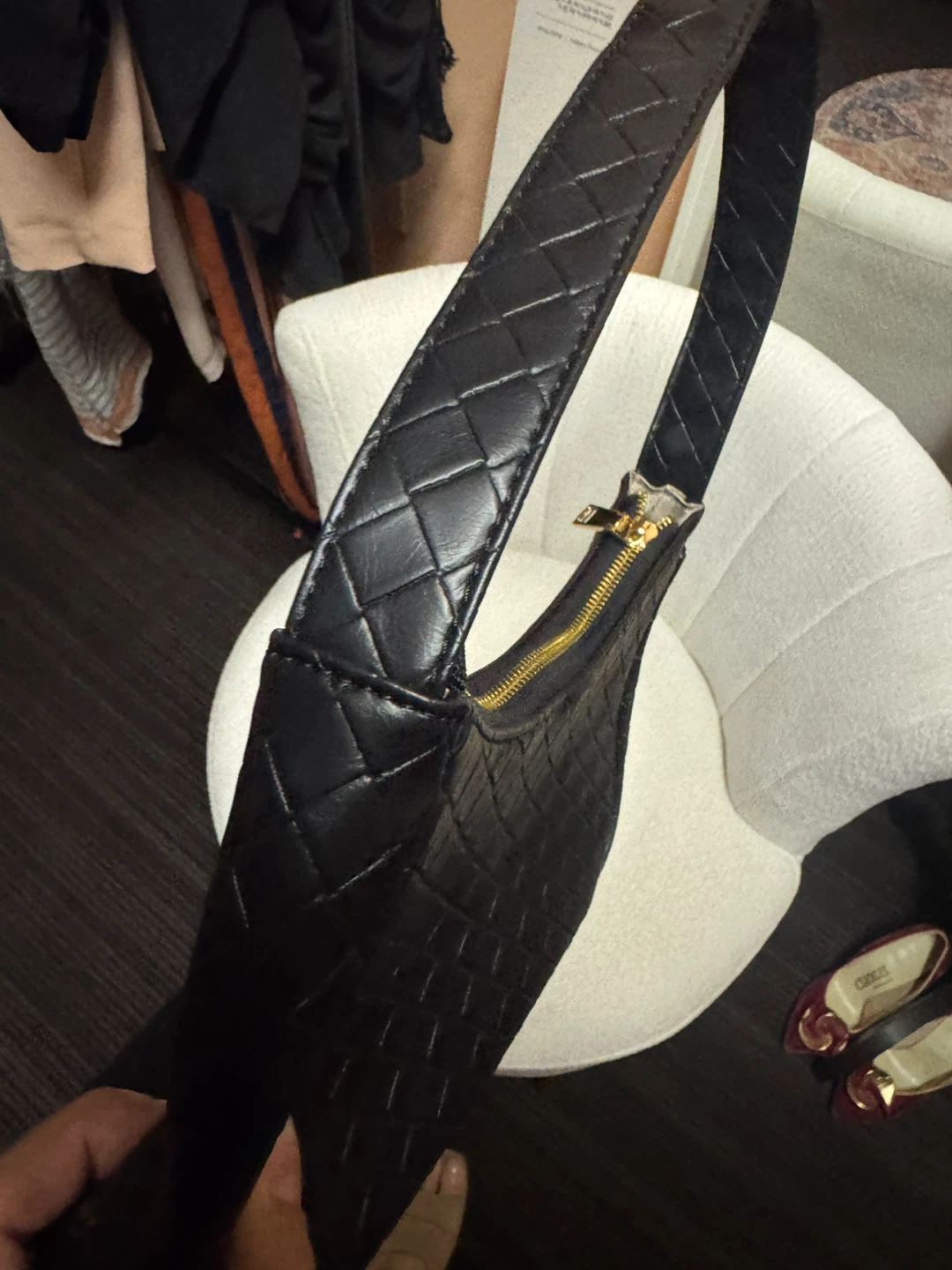 Black Woven Shoulder Bag - photo 2
