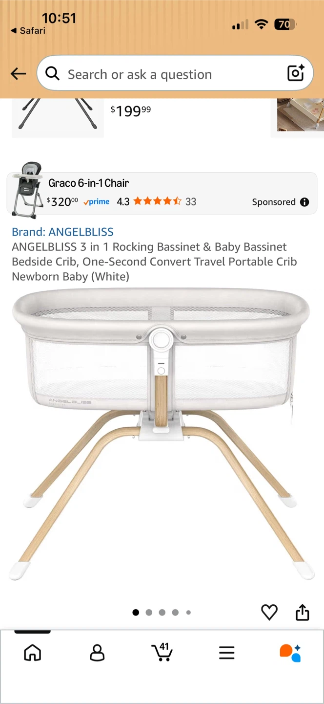 ANGELBLISS 3-in-1 Bassinet and Crib White - photo 2