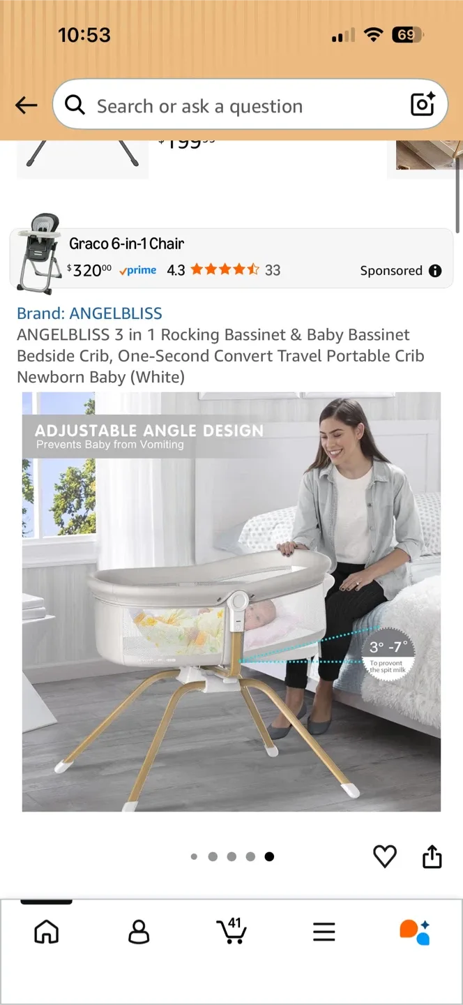 ANGELBLISS 3-in-1 Bassinet and Crib White - photo 4