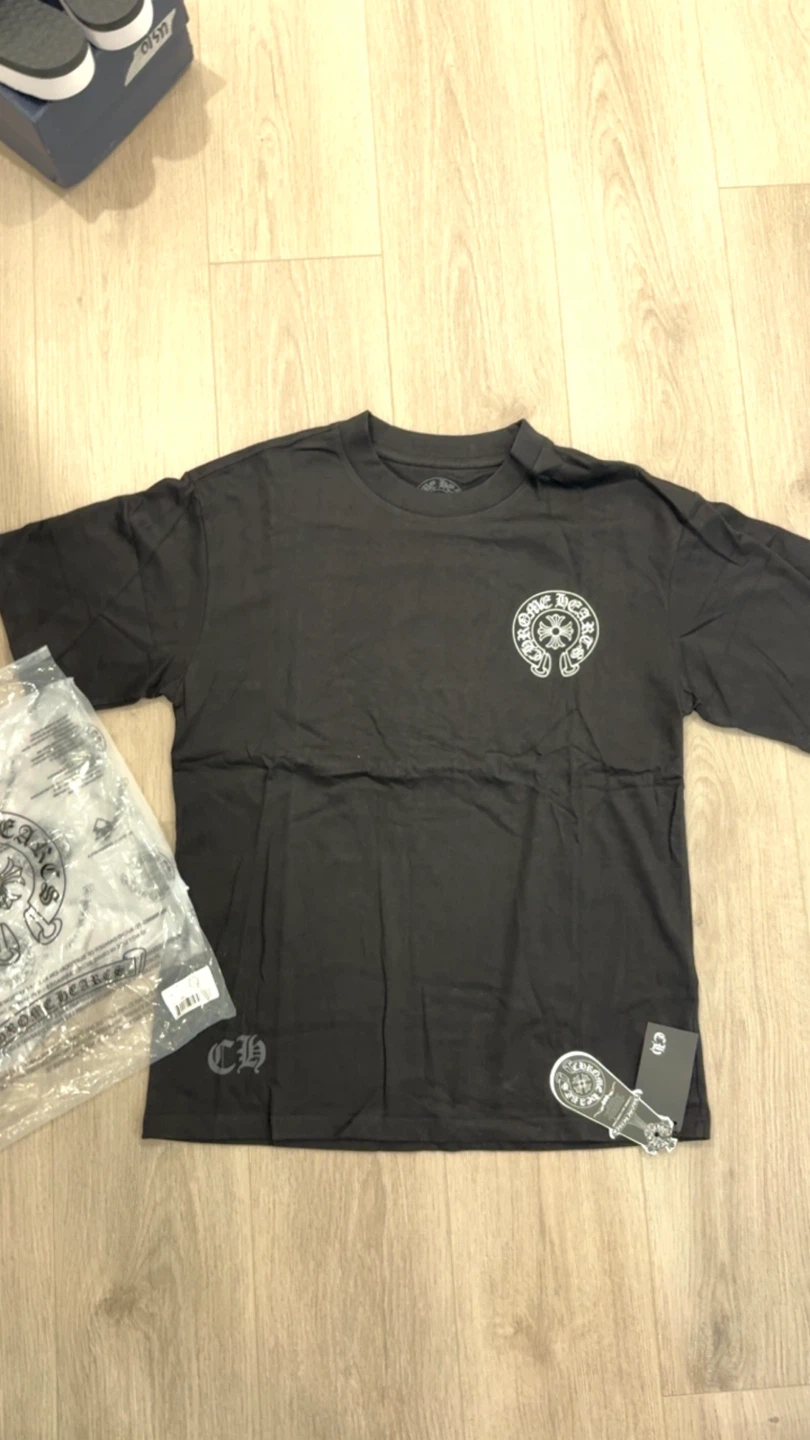 1:1 Black Chrome Hearts tee