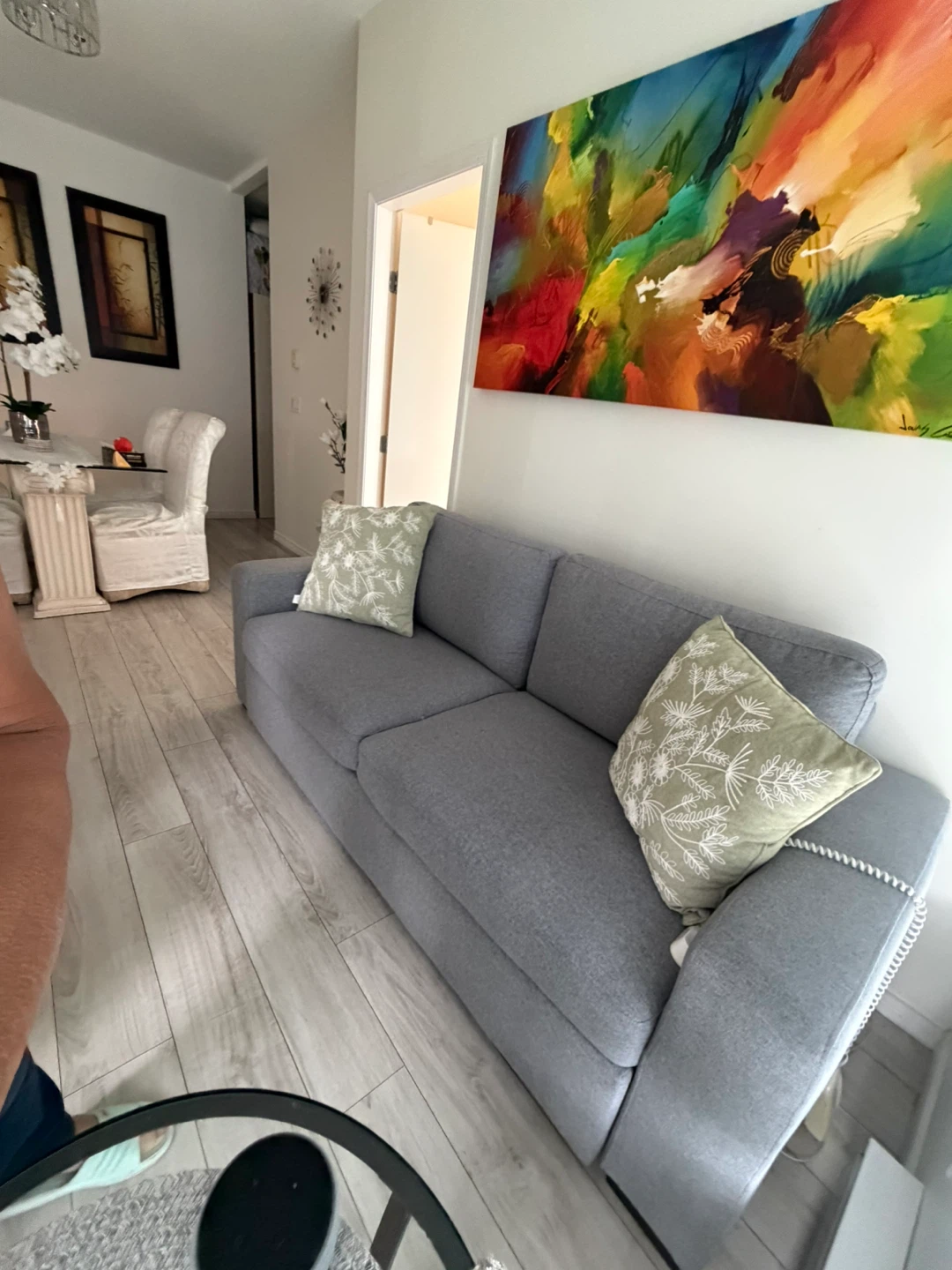 Grey Sofa bed like new Pillows not included