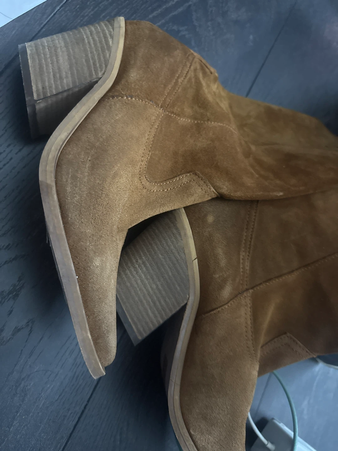 Anni Leathe Cognac Suede Boots Size 37